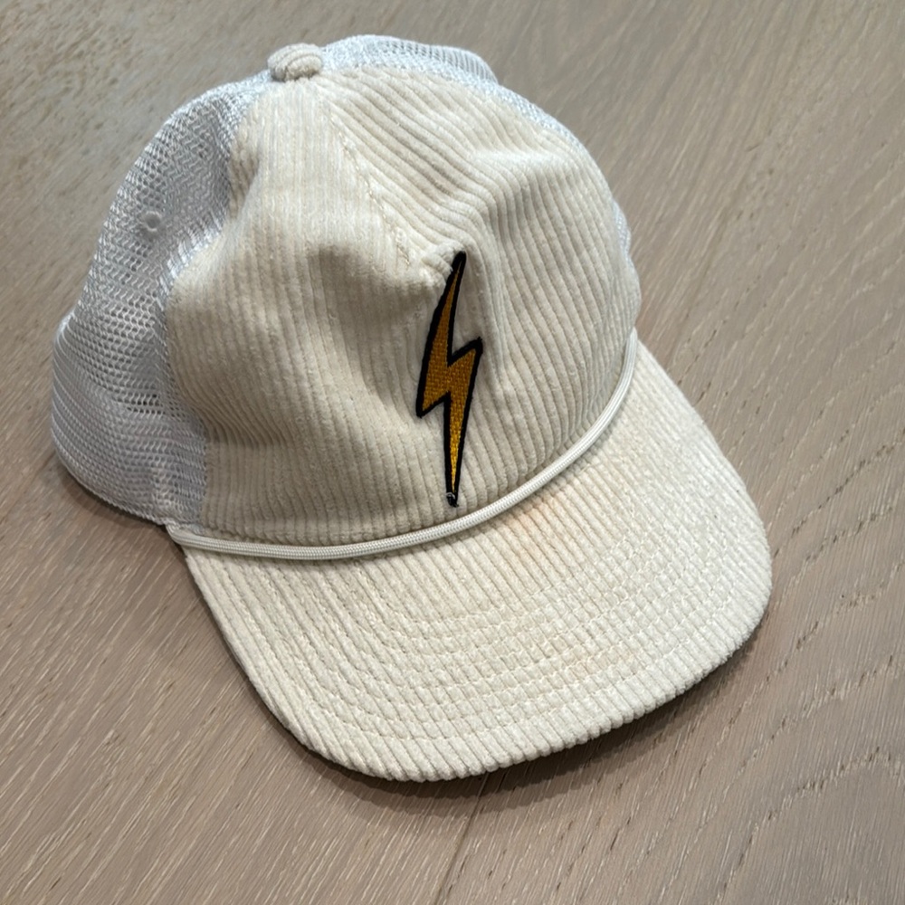Aviator Nation Cream and Yellow Lightning Bolt Hat